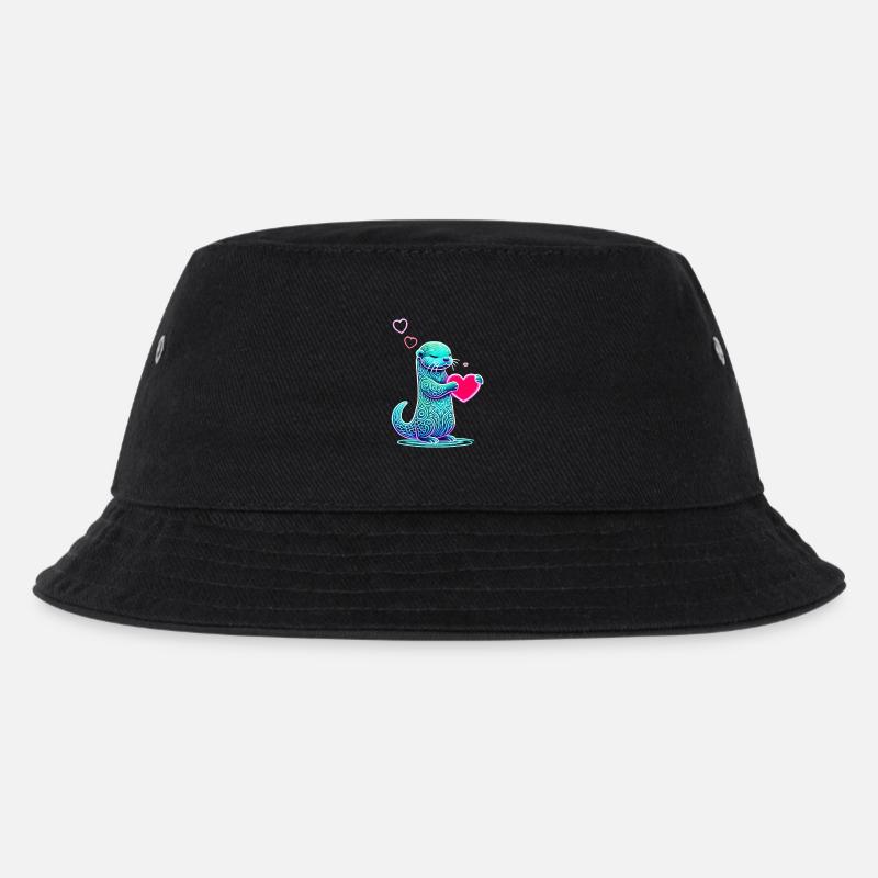 Neon Otter - Kinder Bucket Hat - Schwarz