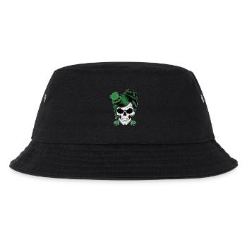 St. Patrick's Day Totenschädel mit grünen Haaren - Kinder Bucket Hat - Schwarz - Vorne
