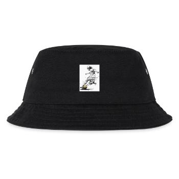Dynamic Black And White Soccer Player Fussballer - Kinder Bucket Hat - Schwarz - Vorne