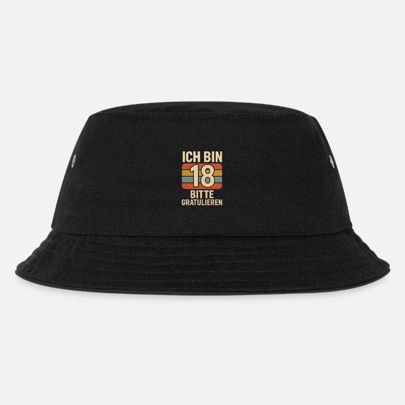Ich bin 18 bitte gratulieren retro - Kinder Bucket Hat - Schwarz