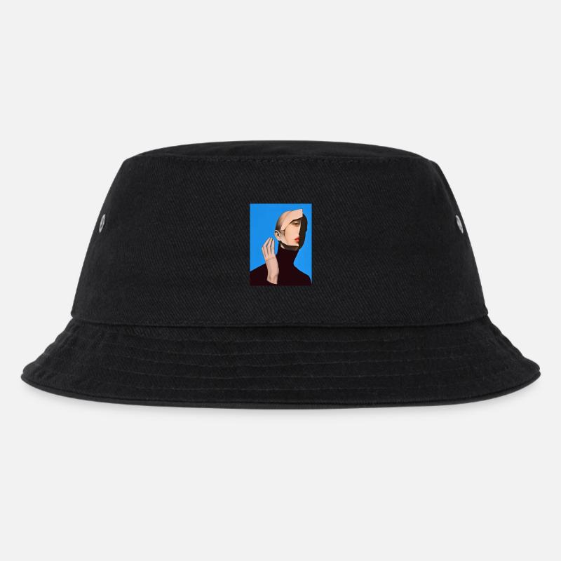 surreal portrait - Kinder Bucket Hat - Schwarz