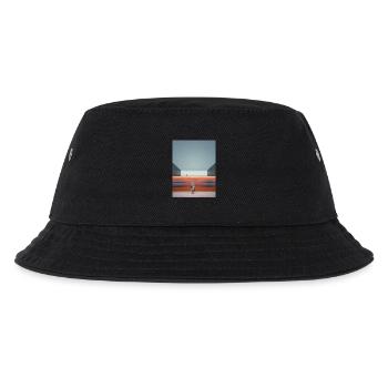 Woman in Striped Dress Waiting - Kids’ Bucket Hat - black - Front