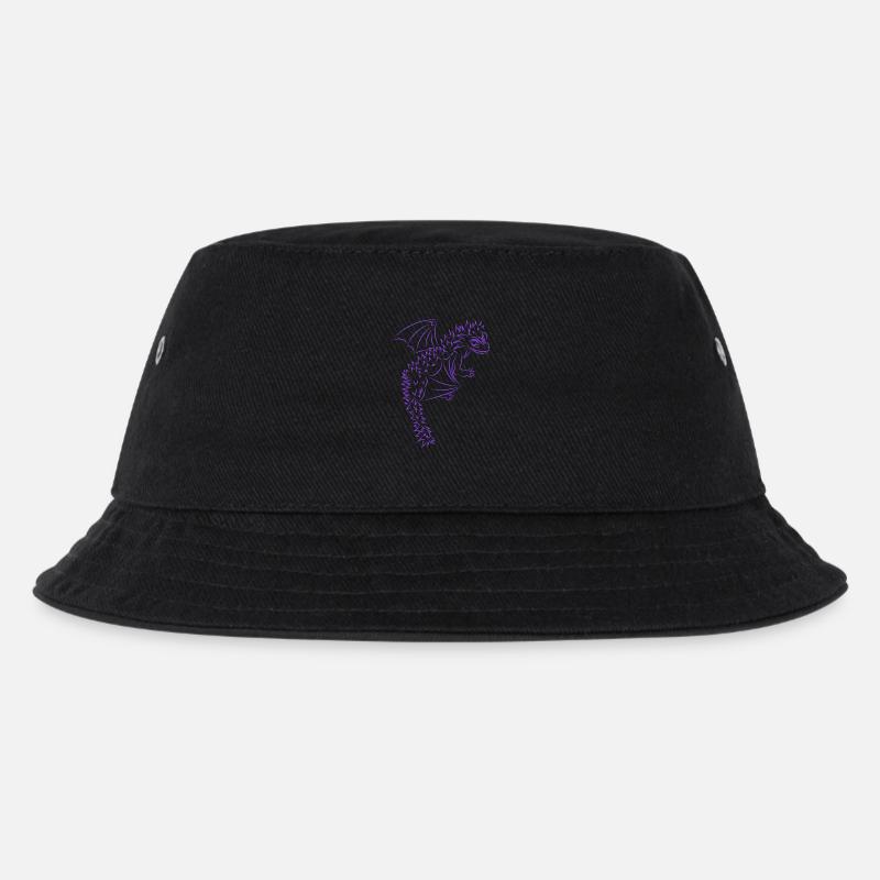 Nuri der kleine Drache, lila - Kinder Bucket Hat - Schwarz