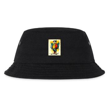 Coole Katze auf Skateboard - modern, stylisch - Kinder Bucket Hat - Schwarz - Vorne