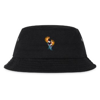 Zwei kunstvolle Kronenkraniche in Harmonie - Kinder Bucket Hat - Schwarz - Vorne