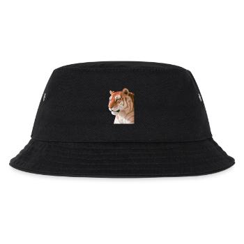 Floraler Tiger mit Blumen Kopfschmuck Ai-Art - Kinder Bucket Hat - Schwarz - Vorne