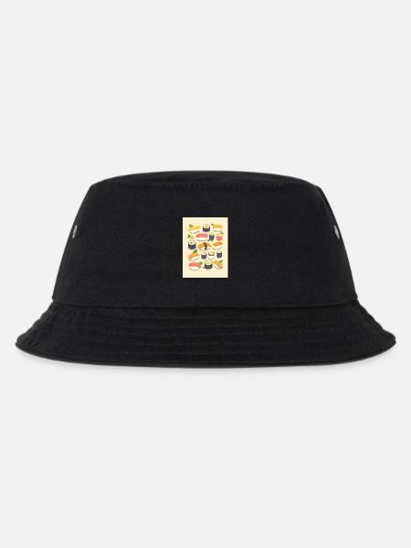 Vibrant Sushi Assortment Illustration - Kids’ Bucket Hat - black