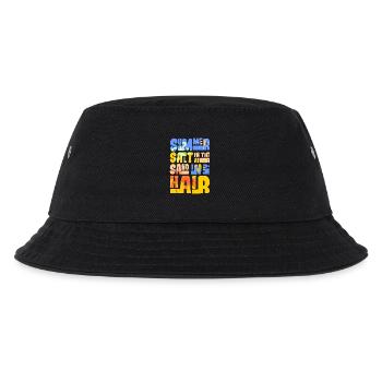 Sommerzeit Sand und Meer Design - Kinder Bucket Hat - Schwarz - Vorne