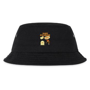 Halloween Cartoon Kürbisgeist - Kinder Bucket Hat - Schwarz - Vorne