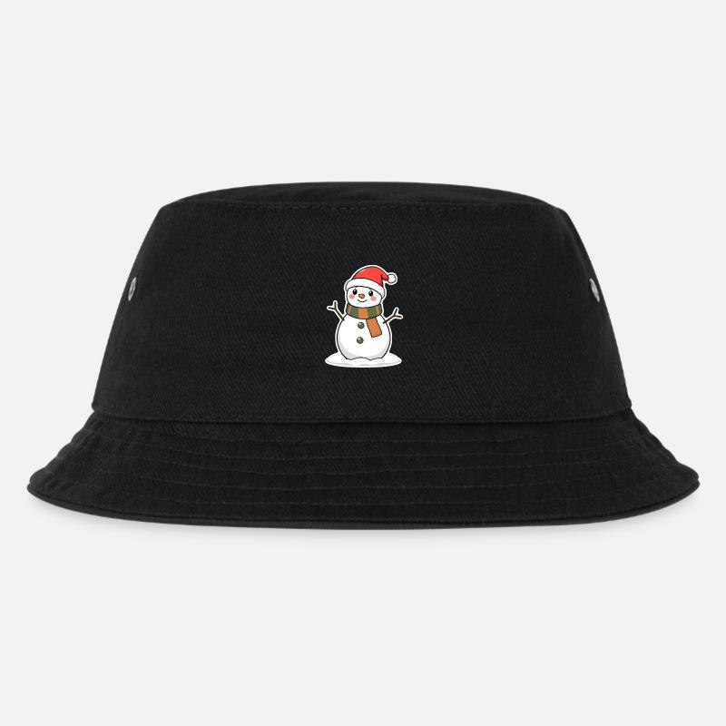 Schneemann - Kinder Bucket Hat - Schwarz