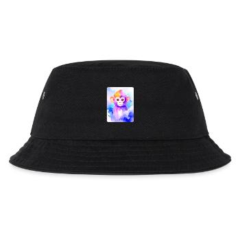 Little Monkey (Portrait) (Purple Watercolor) - Kids’ Bucket Hat - black - Front