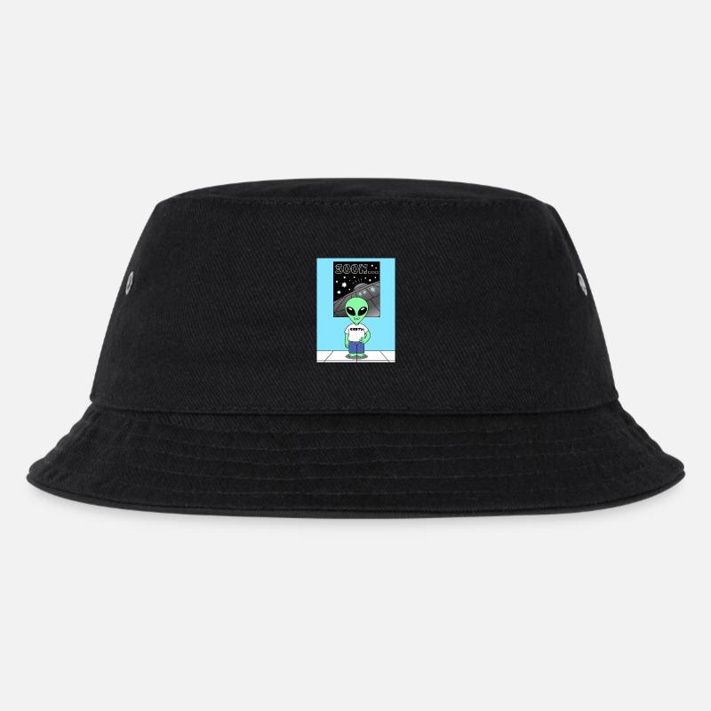 Außerirdischer vor Raumschiff Earth - Kinder Bucket Hat - Schwarz