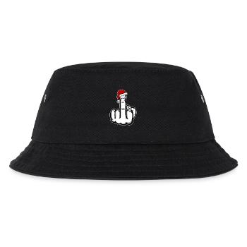Weihnachten Mittelfinger mit Weihnachtsmütze - Kinder Bucket Hat - Schwarz - Vorne