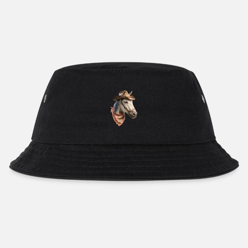 Perd Cowboy - Kinder Bucket Hat - Schwarz