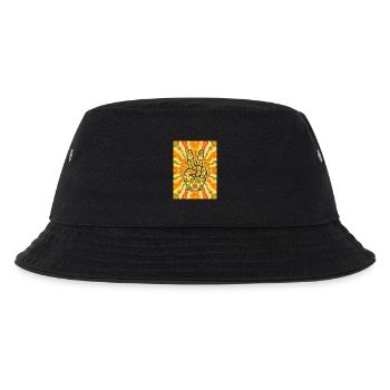Peace Hand Gesture Filled with Flowers - Kids’ Bucket Hat - black - Front