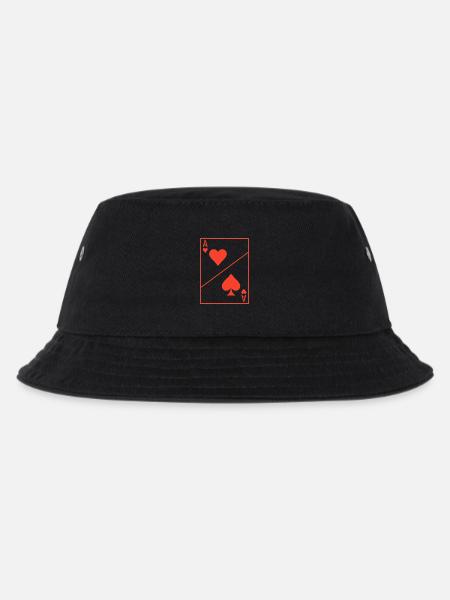 Herz Ass Kostüm Karneval Poker Geschenk Lustig - Kinder Bucket Hat - Schwarz