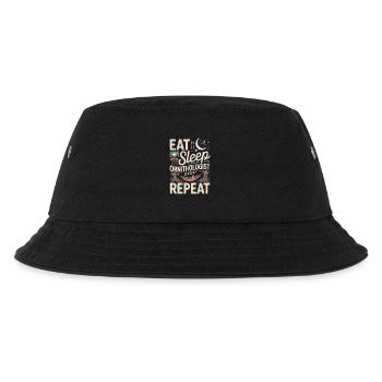 Essen, schlafen, Ornithologe wiederholen, wiederholen - Kinder Bucket Hat - Schwarz - Vorne