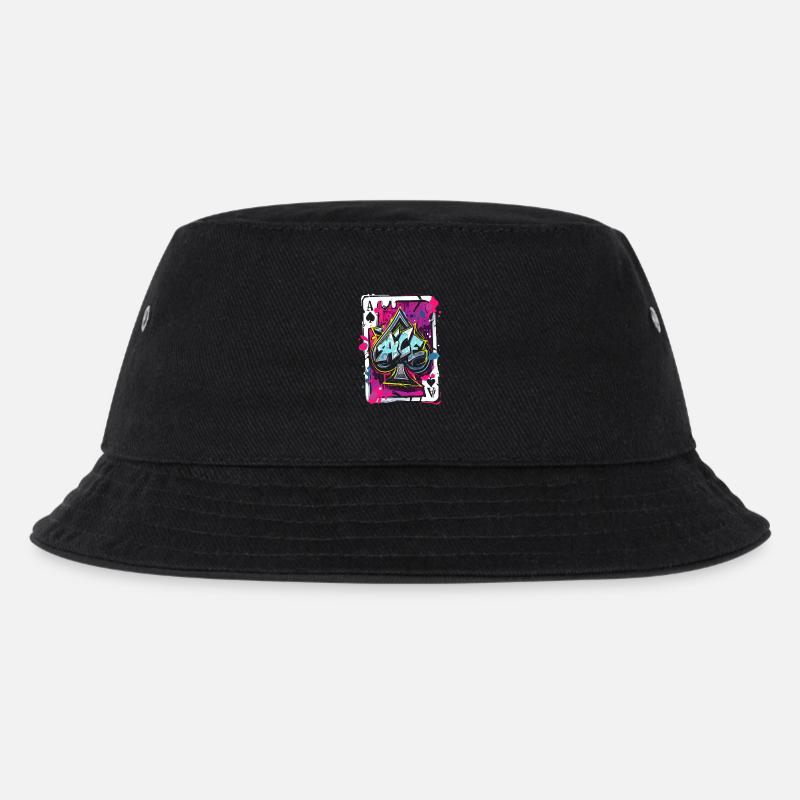 Pik-Ass-Karte - Kinder Bucket Hat - Schwarz