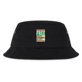 Free Speech Markets People Libertär Freiheit Logo - Kinder Bucket Hat - Schwarz - Vorne