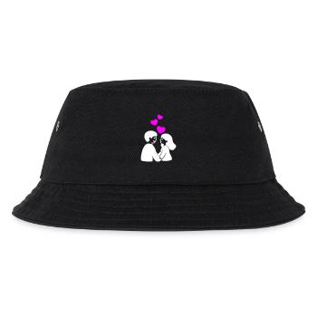 Verliebt Paar Herz - Kinder Bucket Hat - Schwarz - Vorne