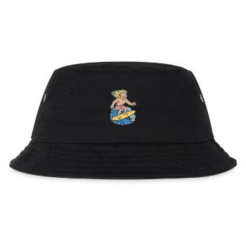Blonde Surferin auf Welle - Kinder Bucket Hat - Schwarz - Vorne