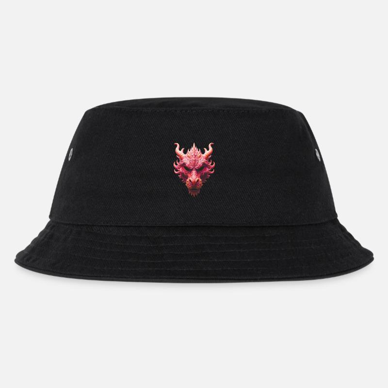 Aurora Rote Drachenmaske - Kinder Bucket Hat - Schwarz