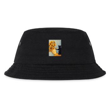 Sonnenblumen und schwarze Katze Kunst Parodie - Kinder Bucket Hat - Schwarz - Vorne