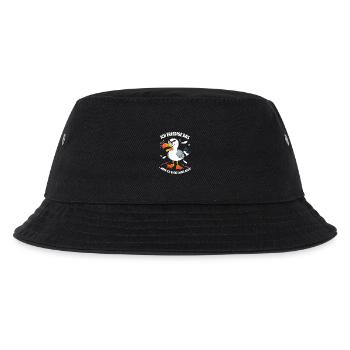 Möwe Seevogel Ich erledige das aber ich gucke böse - Kinder Bucket Hat - Schwarz - Vorne