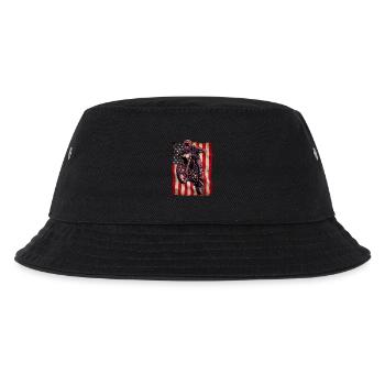 Motocross Motor Flagge USA America Retro - Kinder Bucket Hat - Schwarz - Vorne