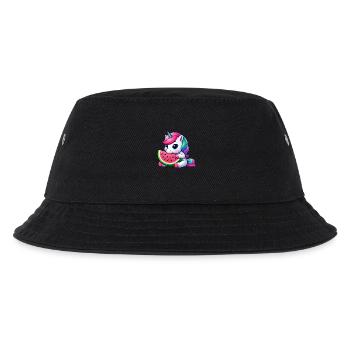 Süßes Einhorn Fruchtig Wassermelone - Kinder Bucket Hat - Schwarz - Vorne