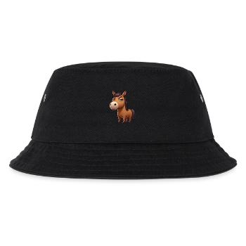 Funny Naughty Horse Cartoon - Kids’ Bucket Hat - black - Front