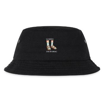 Papa rockt Socken in Sandalen - Kinder Bucket Hat - Schwarz - Vorne