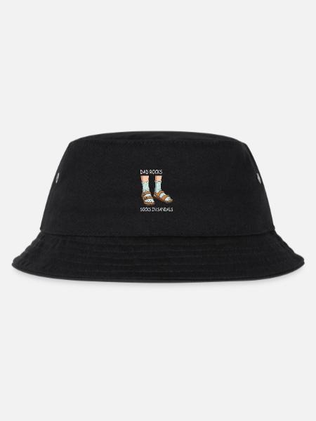 Papa rockt Socken in Sandalen - Kinder Bucket Hat - Schwarz