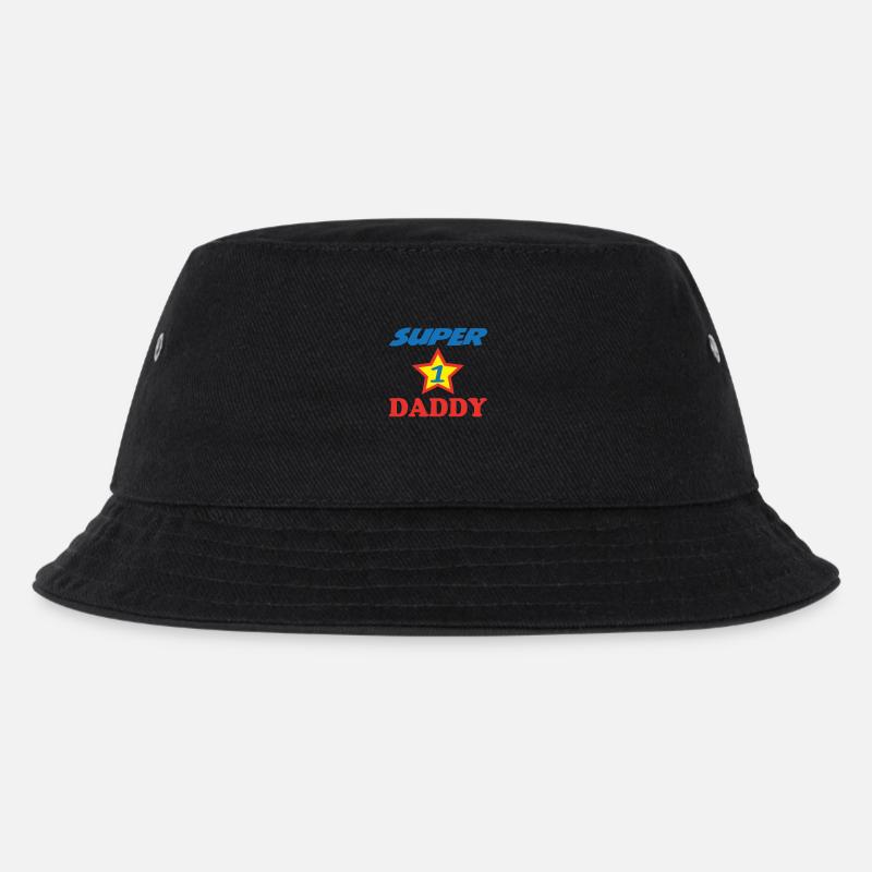 SUPER PAPA - Kinder Bucket Hat - Schwarz
