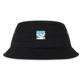 Winter adventure with the snowman – ski jumping - Kids’ Bucket Hat - black - Front