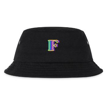 Buchstabe f mehrfarbig - originelle Geschenkidee - Kinder Bucket Hat - Schwarz - Vorne