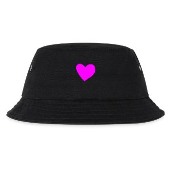 Herz pink rosa Geschenkidee - Kinder Bucket Hat - Schwarz - Vorne