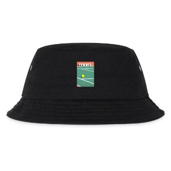 Minimalistisches Tennis Spielfeld Sport - Kinder Bucket Hat - Schwarz - Vorne