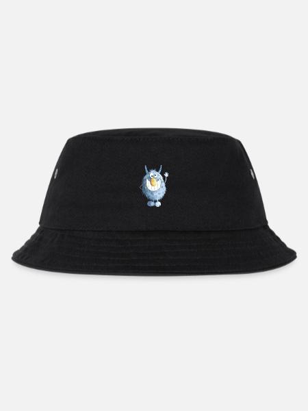 Blaues Grinse Monster - Kinder Bucket Hat - Schwarz