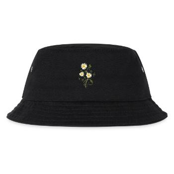 Margeriten Wildblumen Sommer - Kinder Bucket Hat - Schwarz - Vorne