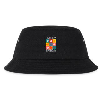 Birthday. HAPPY BIRTHDAY. Happy birthday. - Kids’ Bucket Hat - black - Front