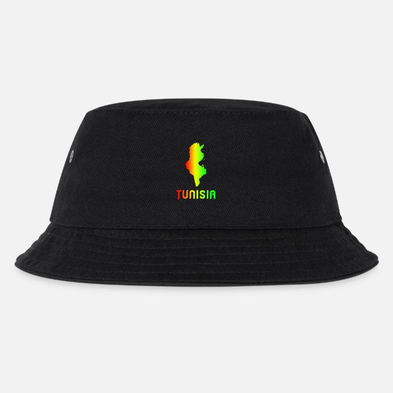 Tunesien Regenbogen Landkarten Design / Geschenk - Kinder Bucket Hat - Schwarz