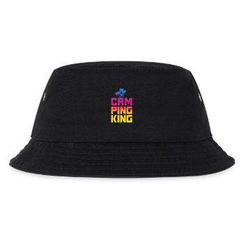 Campingking Palme Verlauf König Camper Urlaub Fan - Kinder Bucket Hat - Schwarz - Vorne