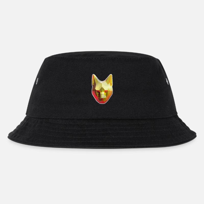 Cat Polygon in Gold - Kids’ Bucket Hat - black