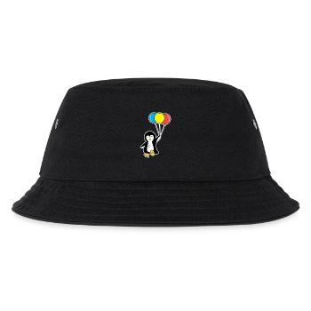 Luftballon Pinguin Vogel Tier Seevogel Zoo - Kinder Bucket Hat - Schwarz - Vorne