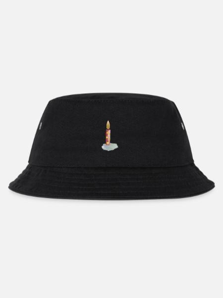 Handgezeichnete Geburtstagskerze mit Sternen - Kinder Bucket Hat - Schwarz