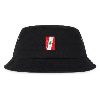 Libanon Vintage Flagge - Kinder Bucket Hat - Schwarz - Vorne