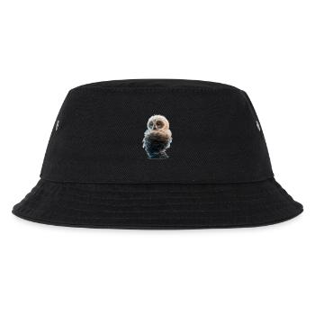3D Eule - Kinder Bucket Hat - Schwarz - Vorne