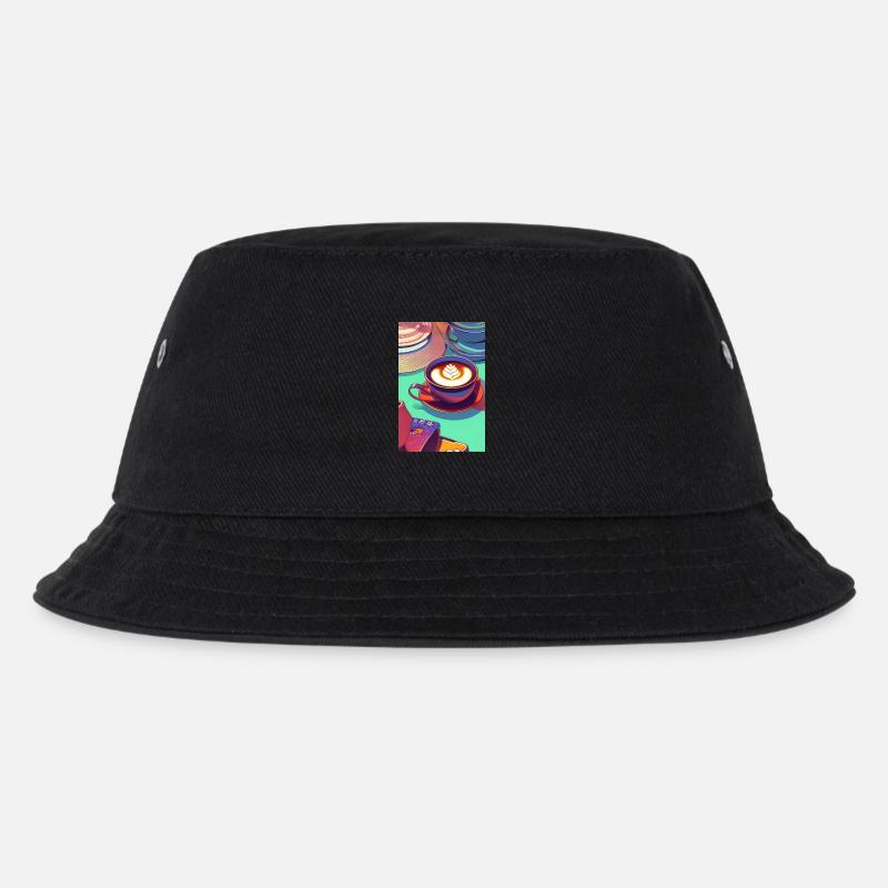 Kaffee, Kaffeebohnen - Kinder Bucket Hat - Schwarz