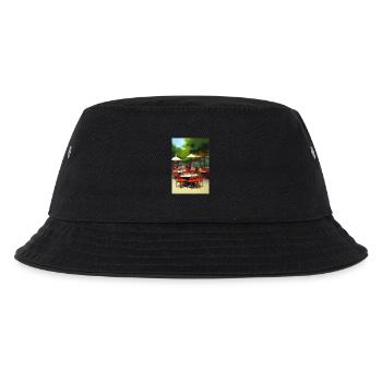 Asiatisches Cafe im Freien - Kinder Bucket Hat - Schwarz - Vorne